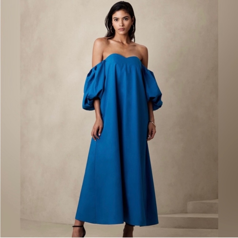 PUFF SLEEVE MAXI DRESS